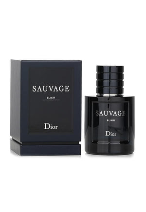 Dior Sauvage Elixir men's perfume dark blue bottle with black cap and black box, 60ml and 100ml