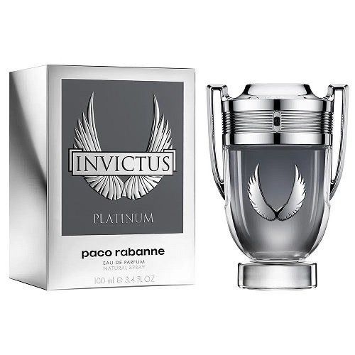 Paco Rabanne Invictus Platinum Eau De Parfum Spray for Men 100ml 3.4 oz silver wings trophy bottle and box