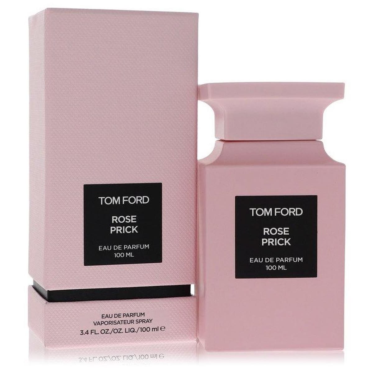Tom Ford Rose Prick Eau de Parfum 100ml unisex perfume matte pink bottle beside its pink box