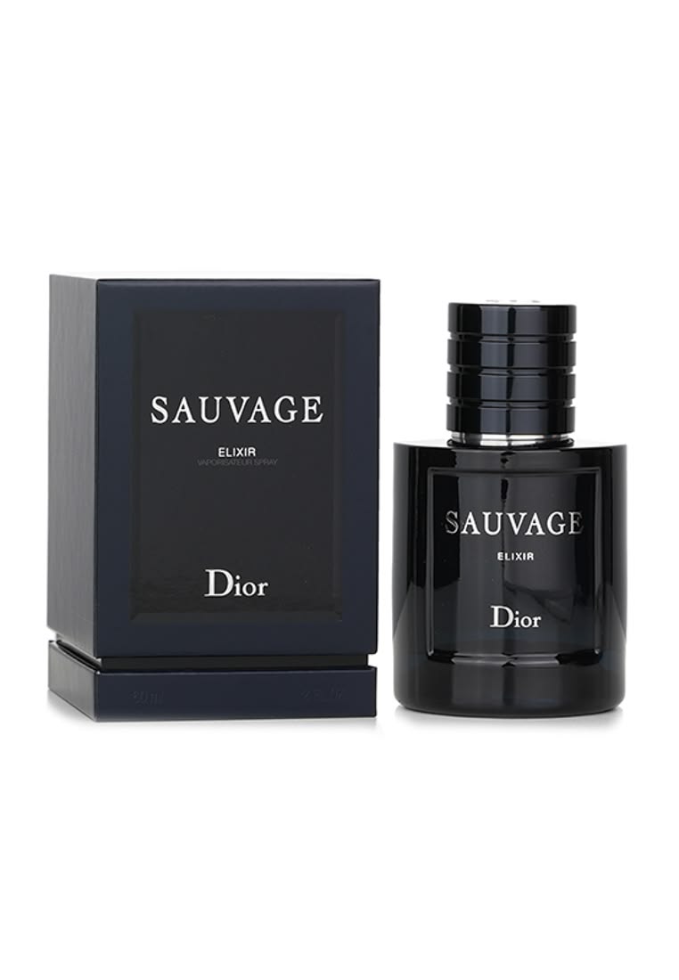 Dior Sauvage Elixir men's perfume dark blue bottle with black cap and black box, 60ml and 100ml
