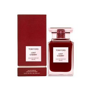 Tom Ford Lost Cherry Eau de Parfum 100ml unisex perfume deep red bottle beside its red box