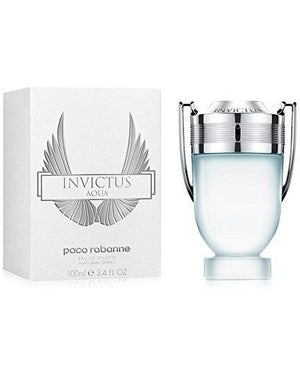 Paco Rabanne Invictus Aqua 2016 Original Formula Eau De Toilette Spray for Men 100ml 3.4 oz frosted glass trophy bottle and box